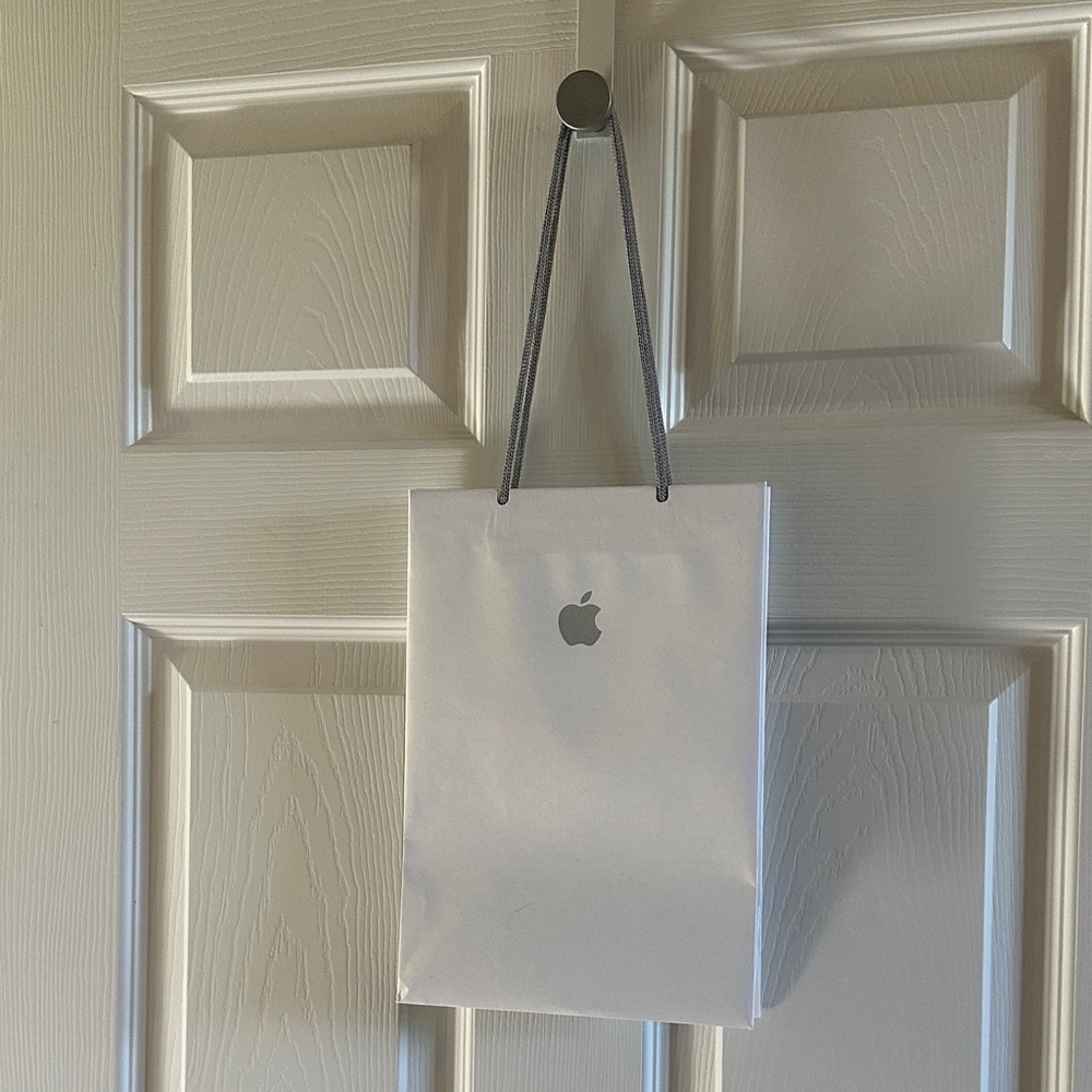 Apple Silver Logo Gift Bag